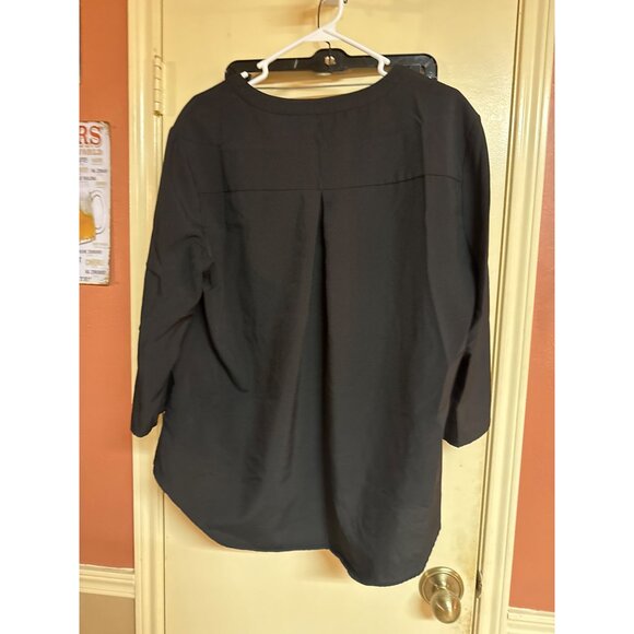 Lilac Bloom Womens XL Black Long Sleeve Button-Up Tunic Top - Picture 6 of 7